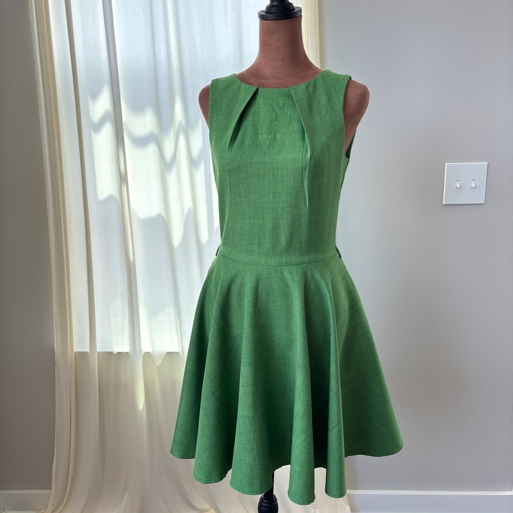Closet London Luck Be A Lady Dress 10 Green Fit And Flare Retro Mod Preppy Chic